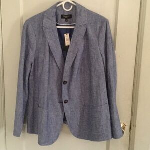 Talbots Light Blue Linen Blend Blazer